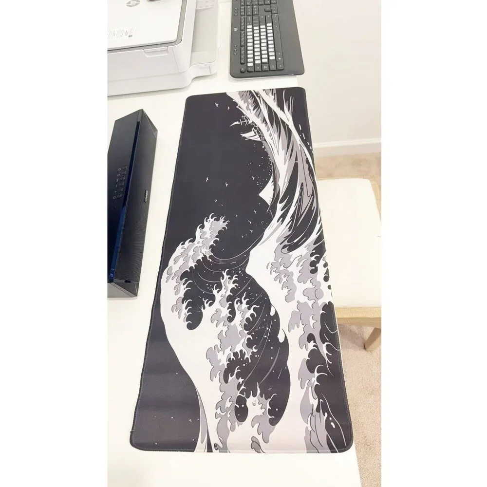 Great Wave Off Kanagawa Ukiyo-e Large Gaming Mouse Pad Anti-Slip Desk Mat